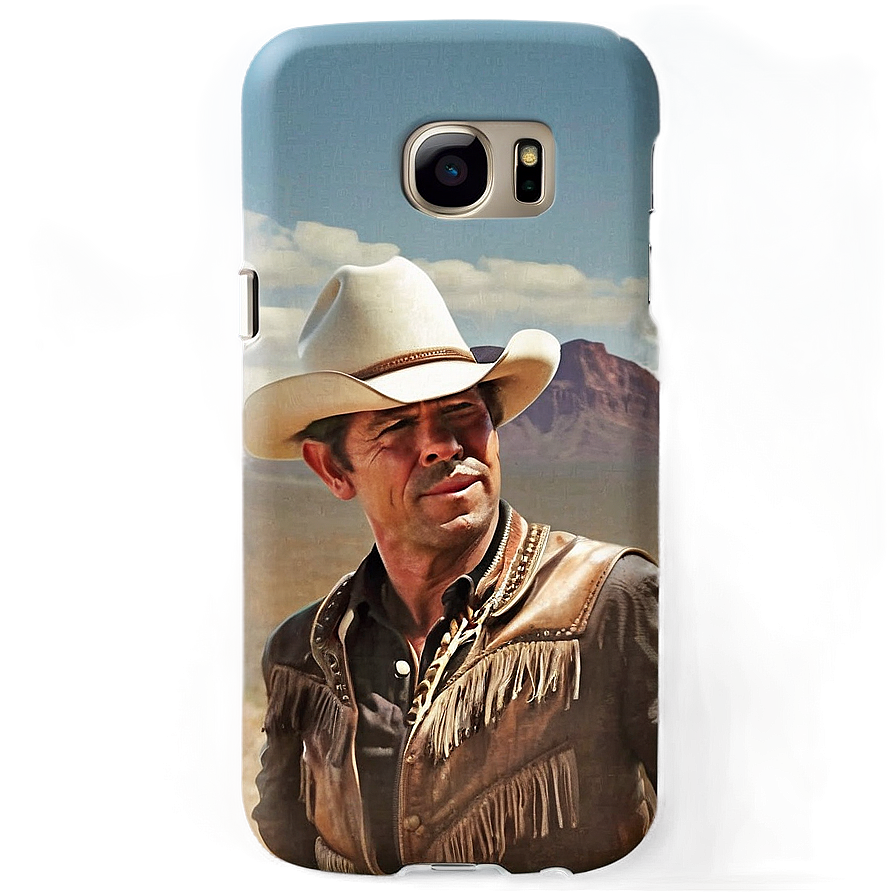 Wild West Cowboy Phone Time Case Png 06122024 PNG Image