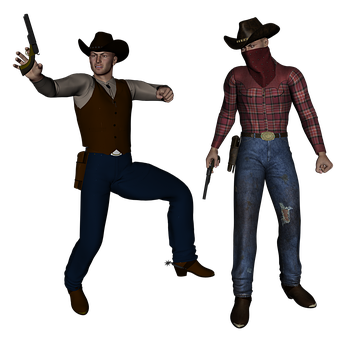 Wild West Duel3 D Render PNG Image