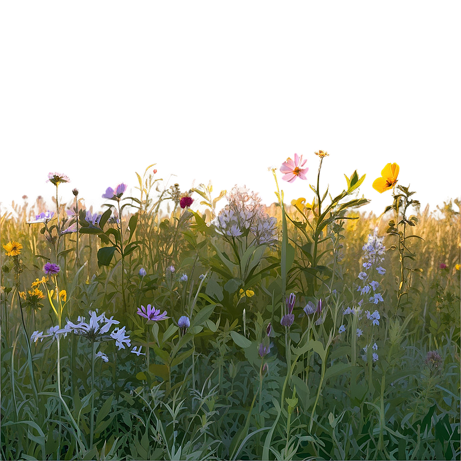 Wildflower Meadow At Dawn Png 06112024 PNG Image