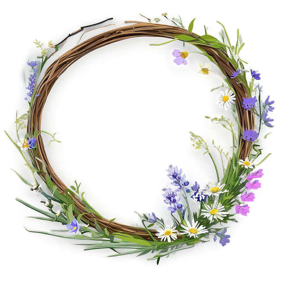 Wildflower Meadow Wreath Png Yaq91 PNG Image