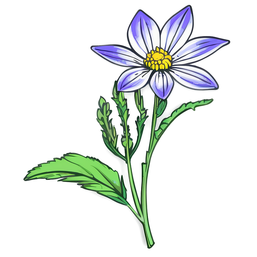 Wildflower Outline Sketch Png 05252024 PNG Image