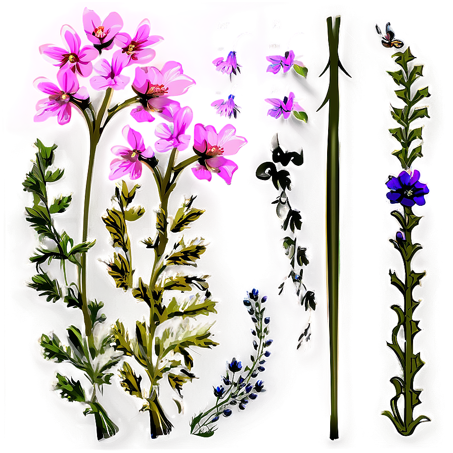 Wildflowers In Detail Png Wnw PNG Image