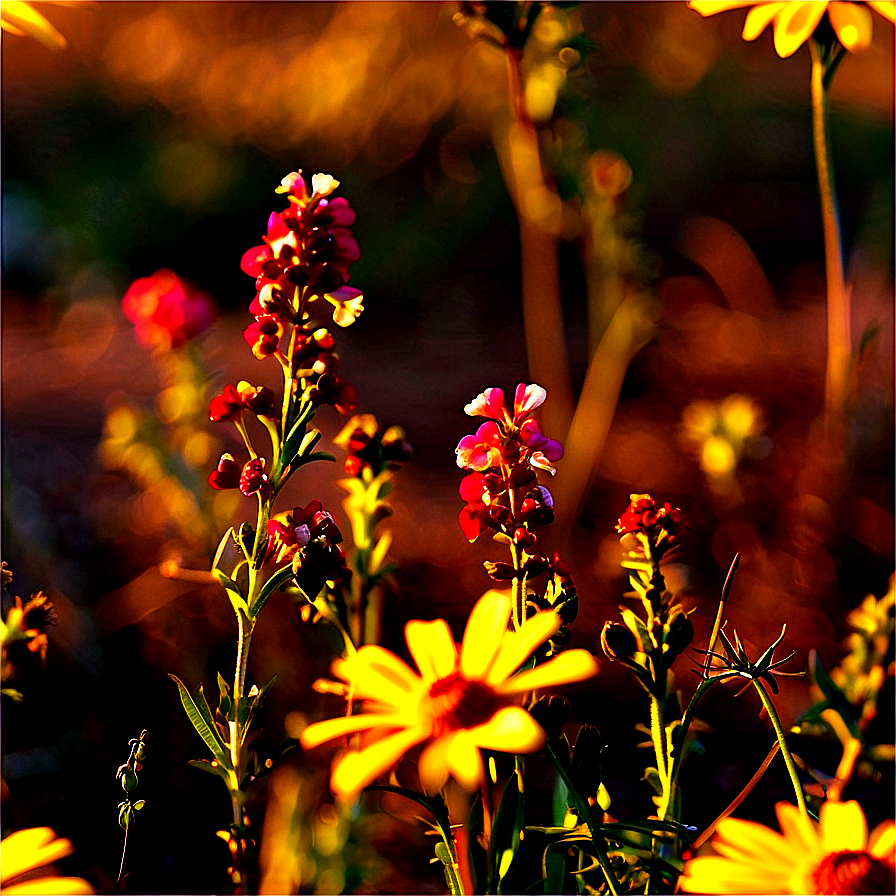 Wildflowers In Golden Hour Png 26 PNG Image