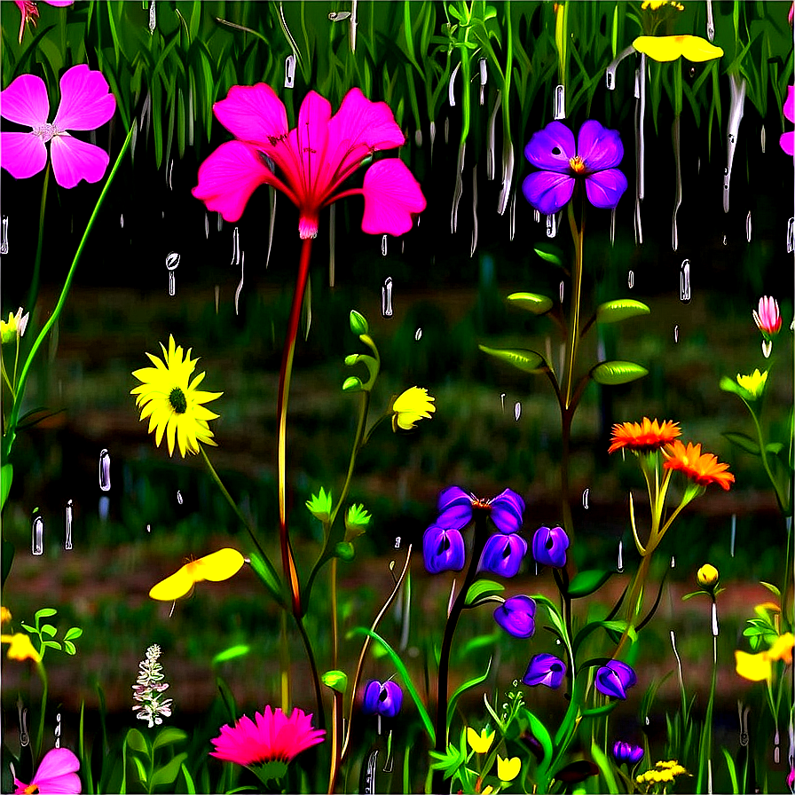 Wildflowers In The Rain Png 70 PNG Image