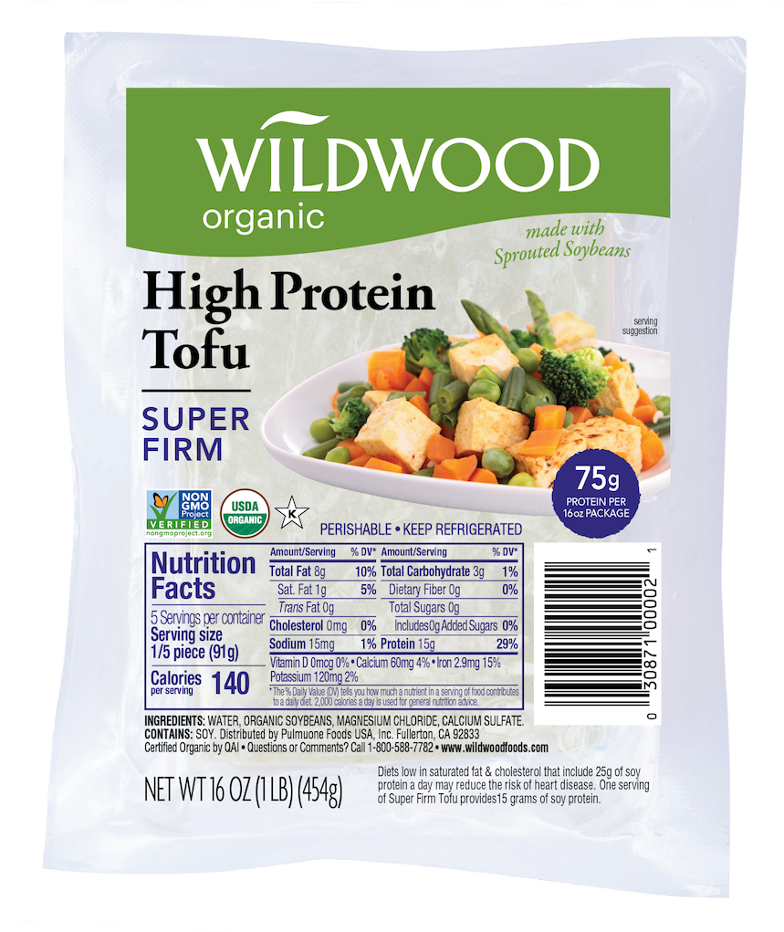 Wildwood Organic High Protein Super Firm Tofu Package PNG Image