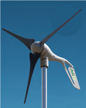 Wind Turbine Against Blue Sky PNG Image