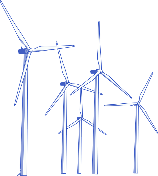 Wind Turbines Silhouette PNG Image