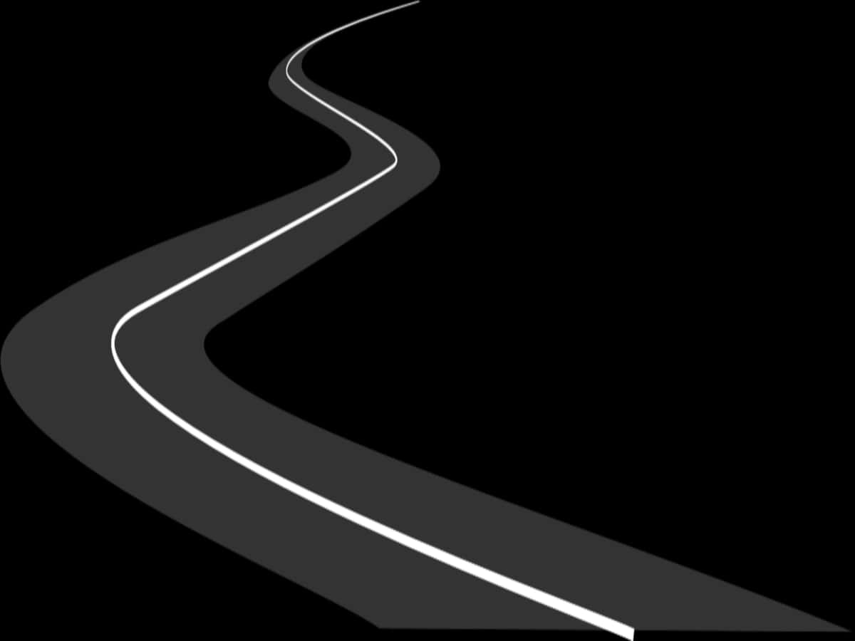 Winding Road Blackand White PNG Image