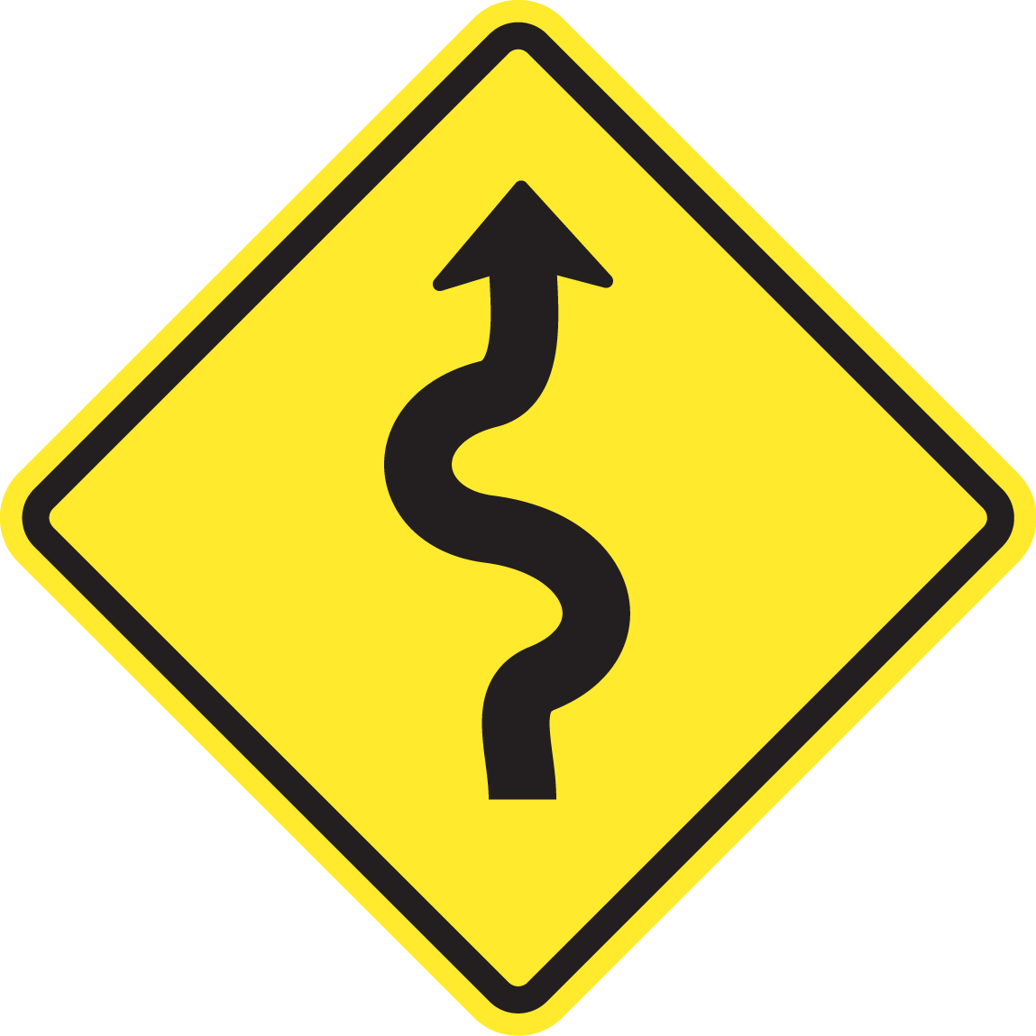 Winding_ Road_ Sign.png PNG Image