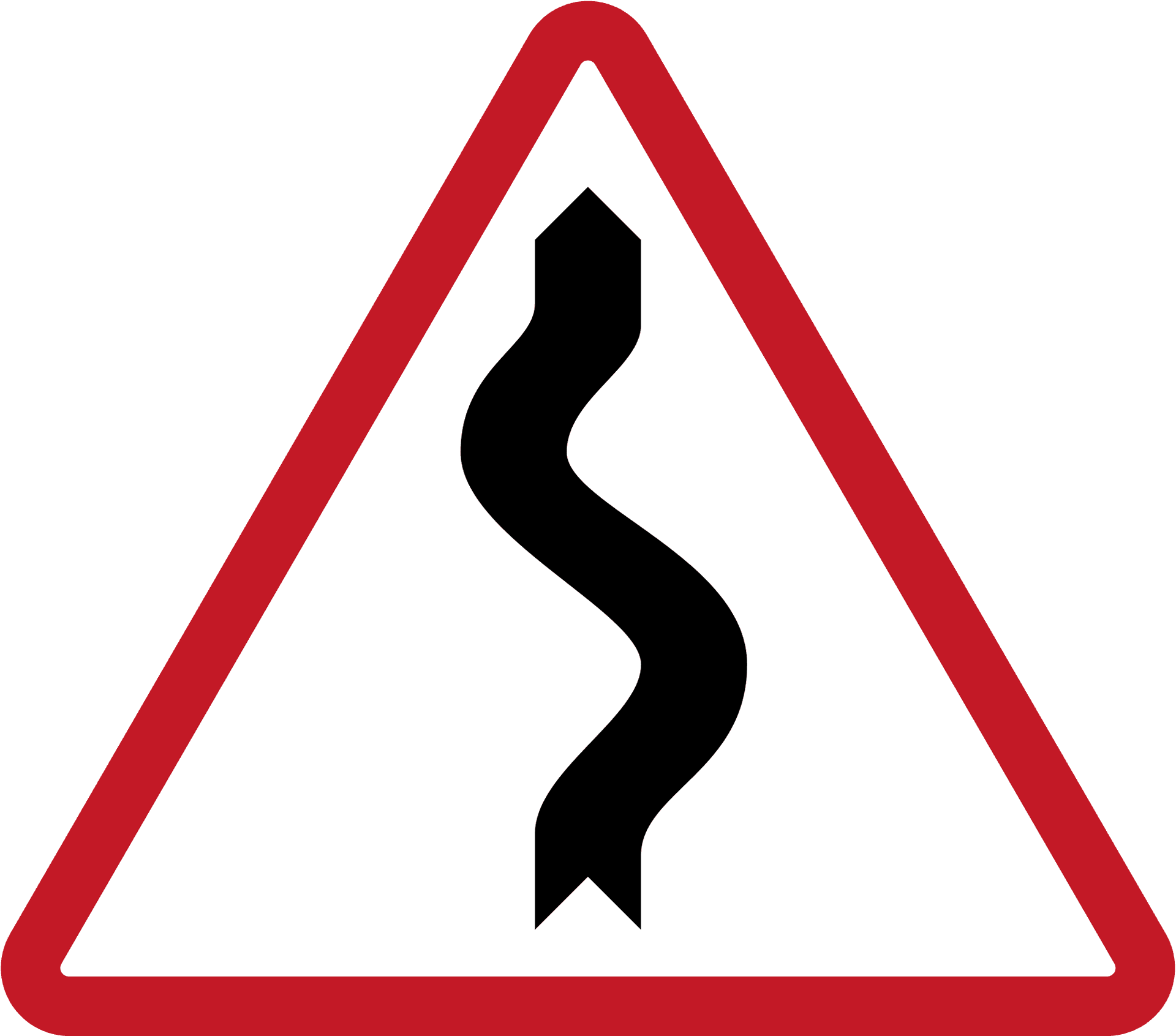 Winding_ Road_ Traffic_ Sign.png PNG Image