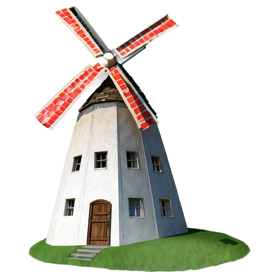 Windmill With Flag Waving Png Htc PNG Image