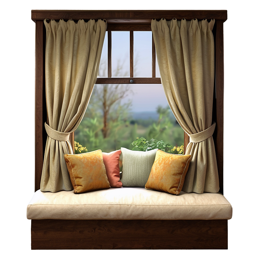 Window With Cozy Reading Nook Png Ugt PNG Image