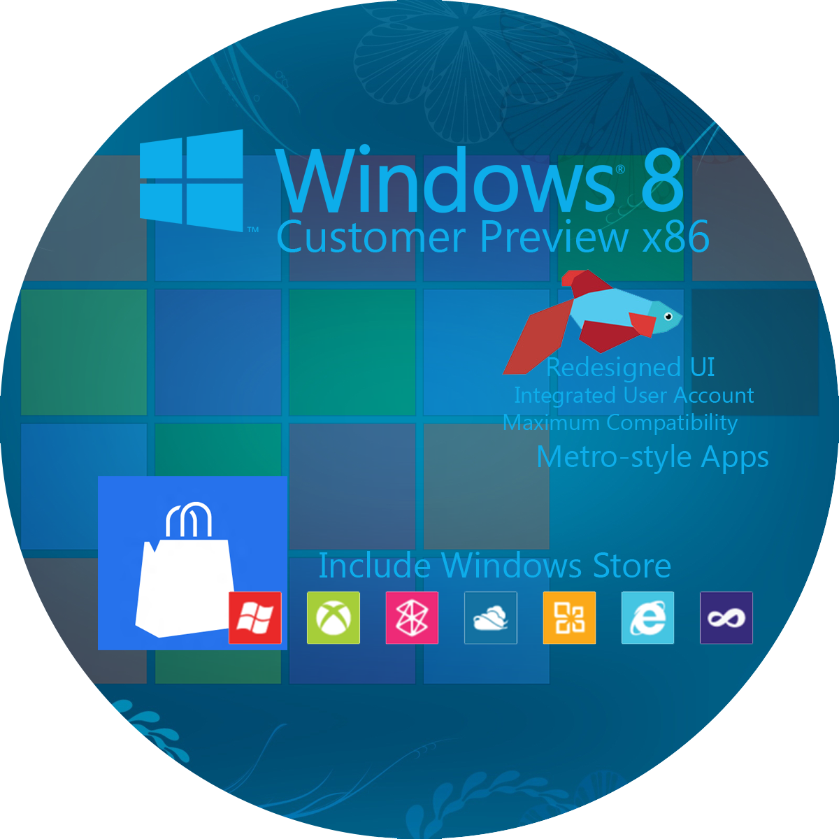 Windows8 Customer Preview D V D Cover PNG Image