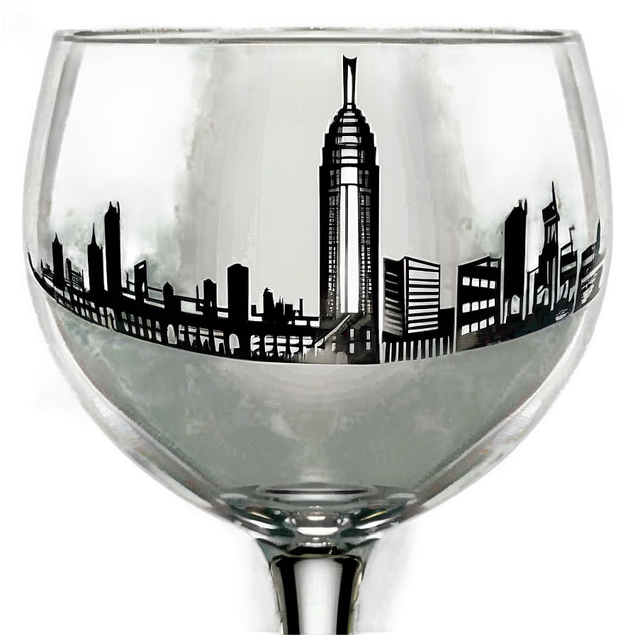 Wine Glass With Cityscape Png 05252024 PNG Image