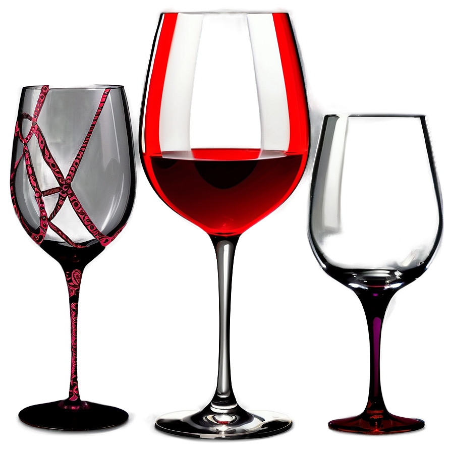 Wine Glasses With Etched Designs Png Gca PNG Image