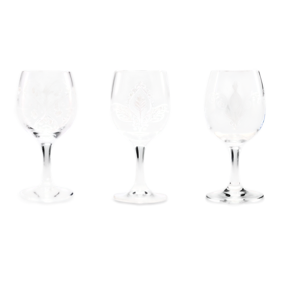 Wine Glasses With Etched Designs Png Gvd10 PNG Image