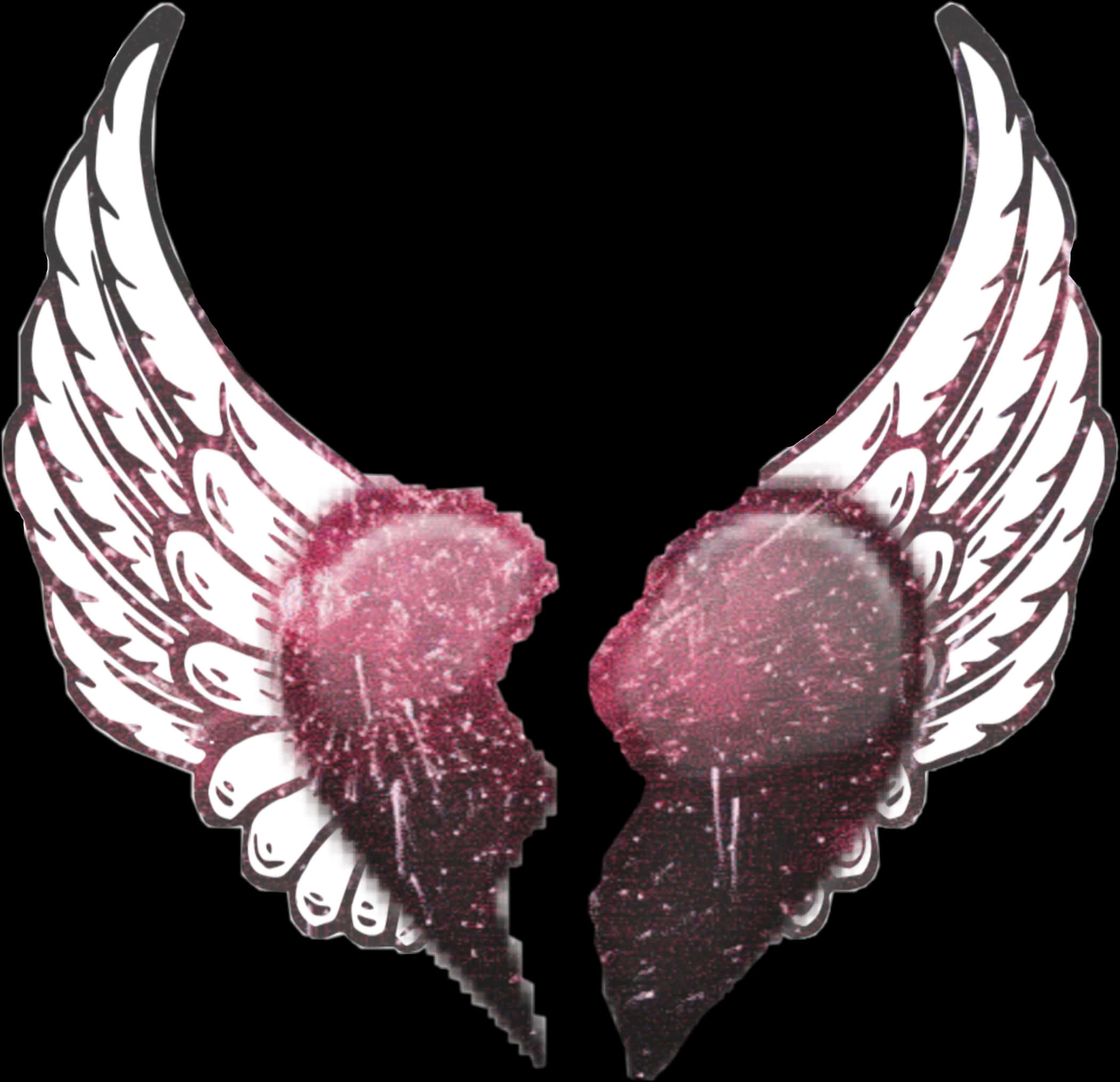 Winged Broken Heart Artwork PNG Image