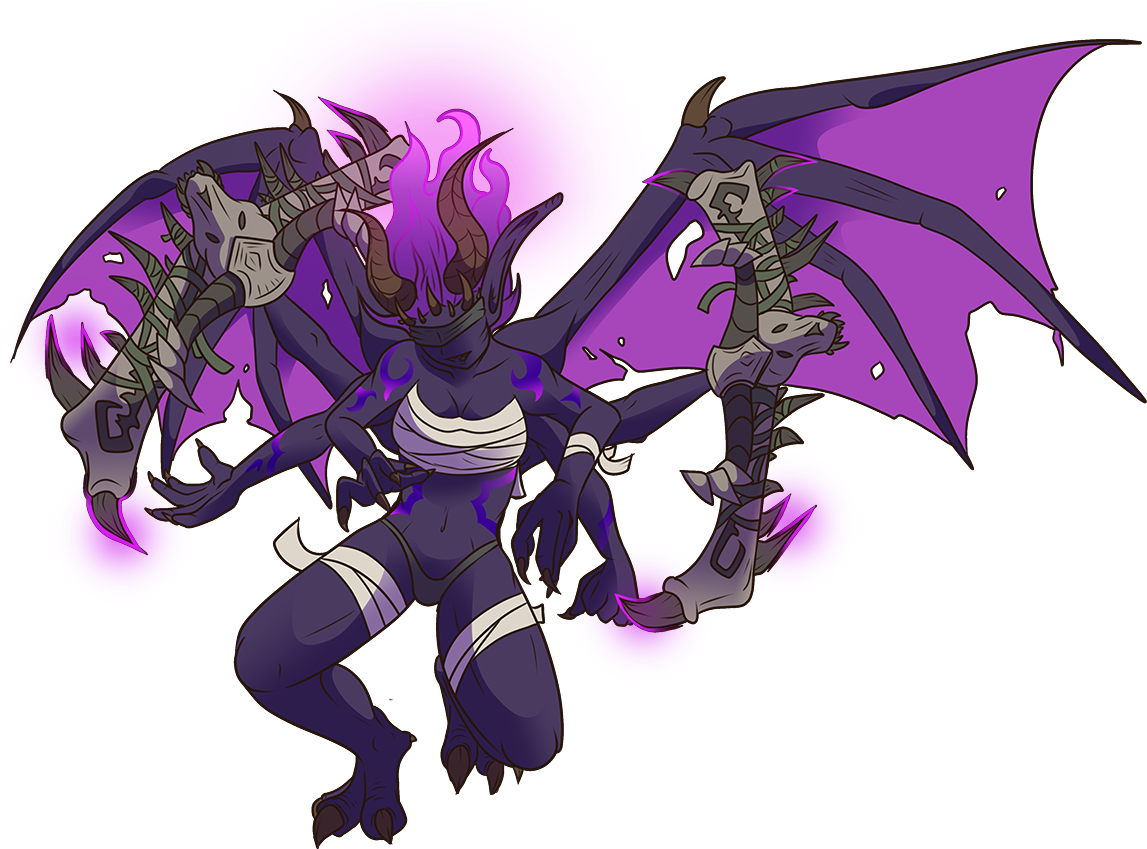 Winged Demon Artwork PNG Image