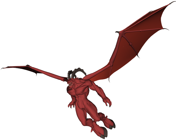 Winged Demon Flying PNG Image