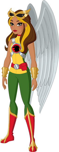 Winged Female Hero Illustration PNG Image