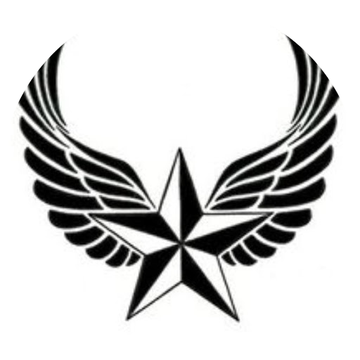 Winged Star Tattoo Design PNG Image