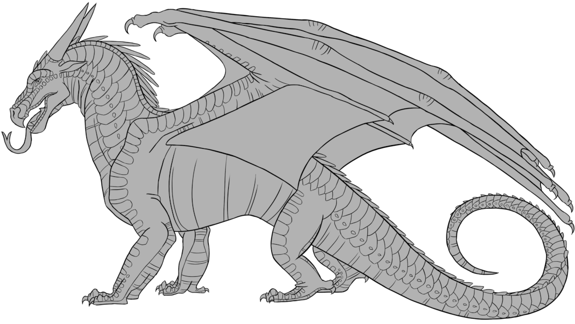 Wings Of Fire Dragon Line Art PNG Image