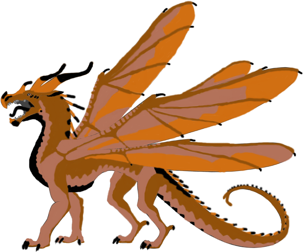 Wings_of_ Fire_ Orange_ Dragon_ Illustration PNG Image