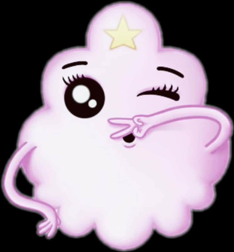 Winking Star Creature Emoji PNG Image