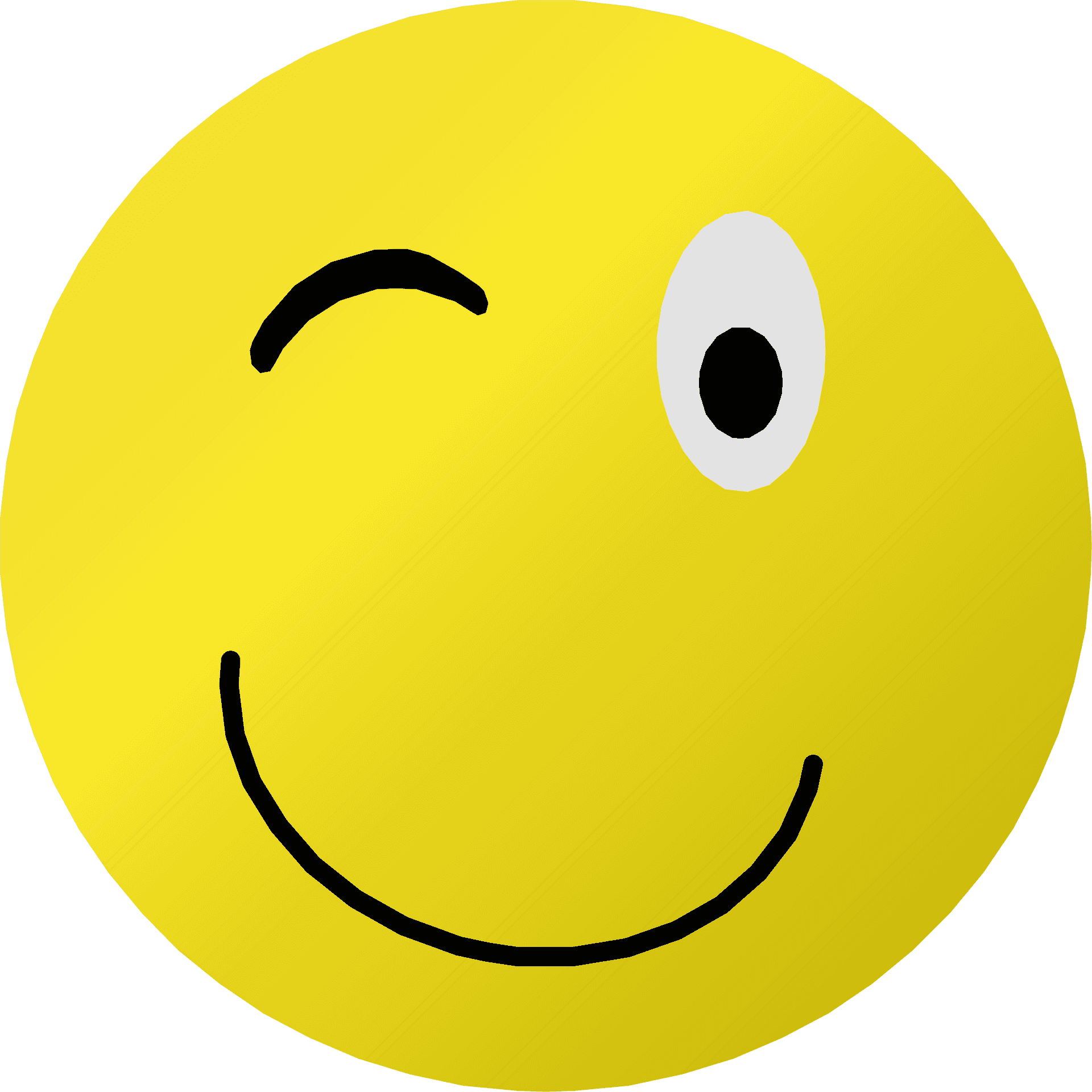 Winking Yellow Smiley Face Emoji.png PNG Image