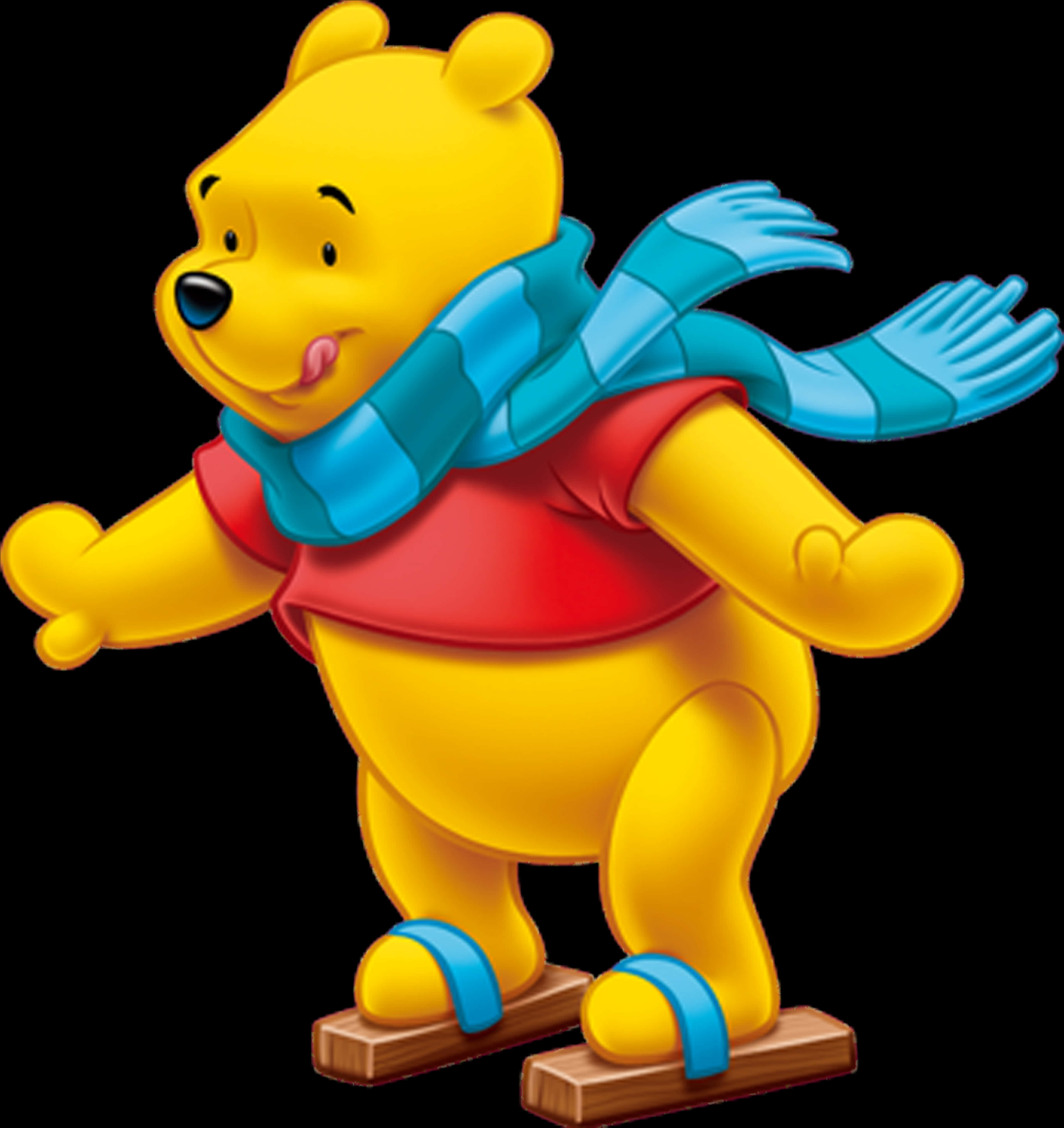 Winnie The Pooh Blue Scarf PNG Image