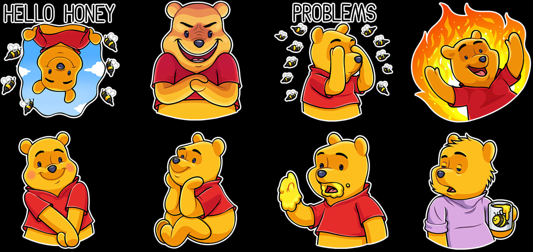 Winnie The Pooh Emotions Compilation PNG Image