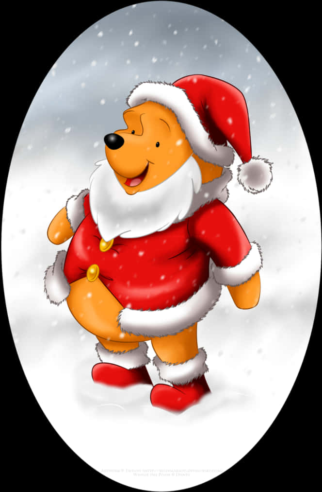 Winnie The Pooh Santa Costume PNG Image