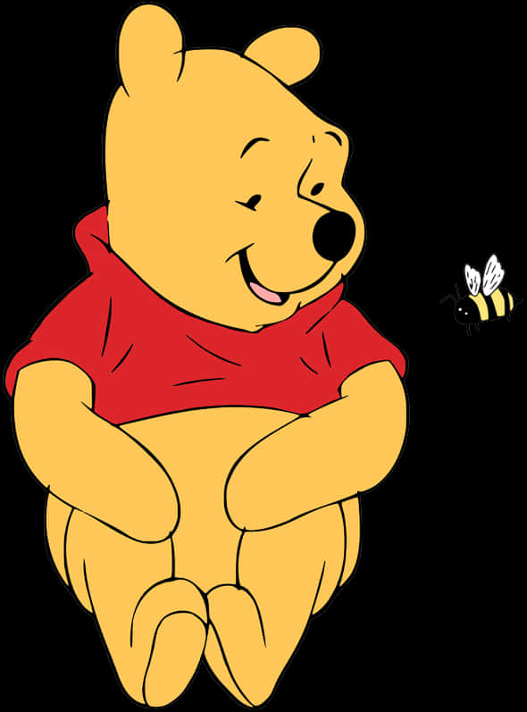 Winnie The Poohand Bee Illustration PNG Image