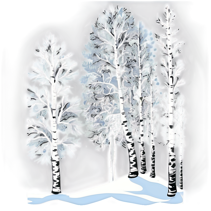 Winter Birch Trees Silhouette Png 06292024 PNG Image