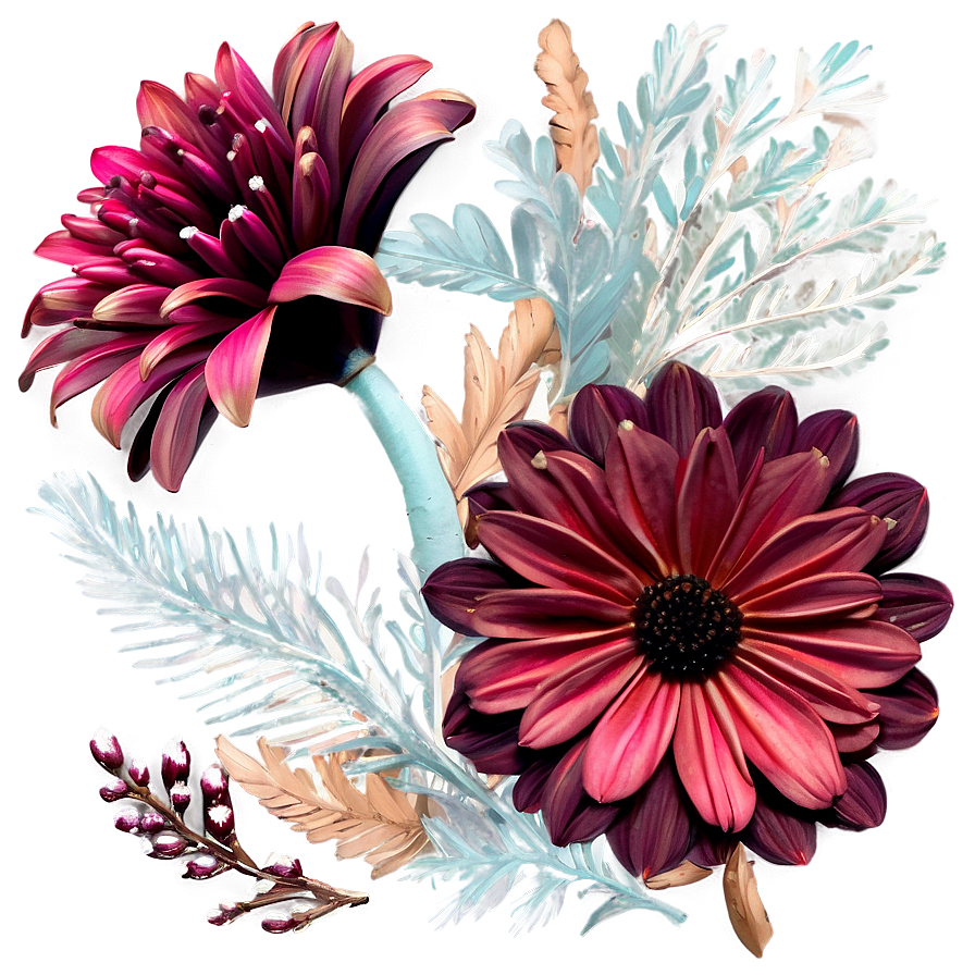 Winter Boho Flowers Png 14 PNG Image