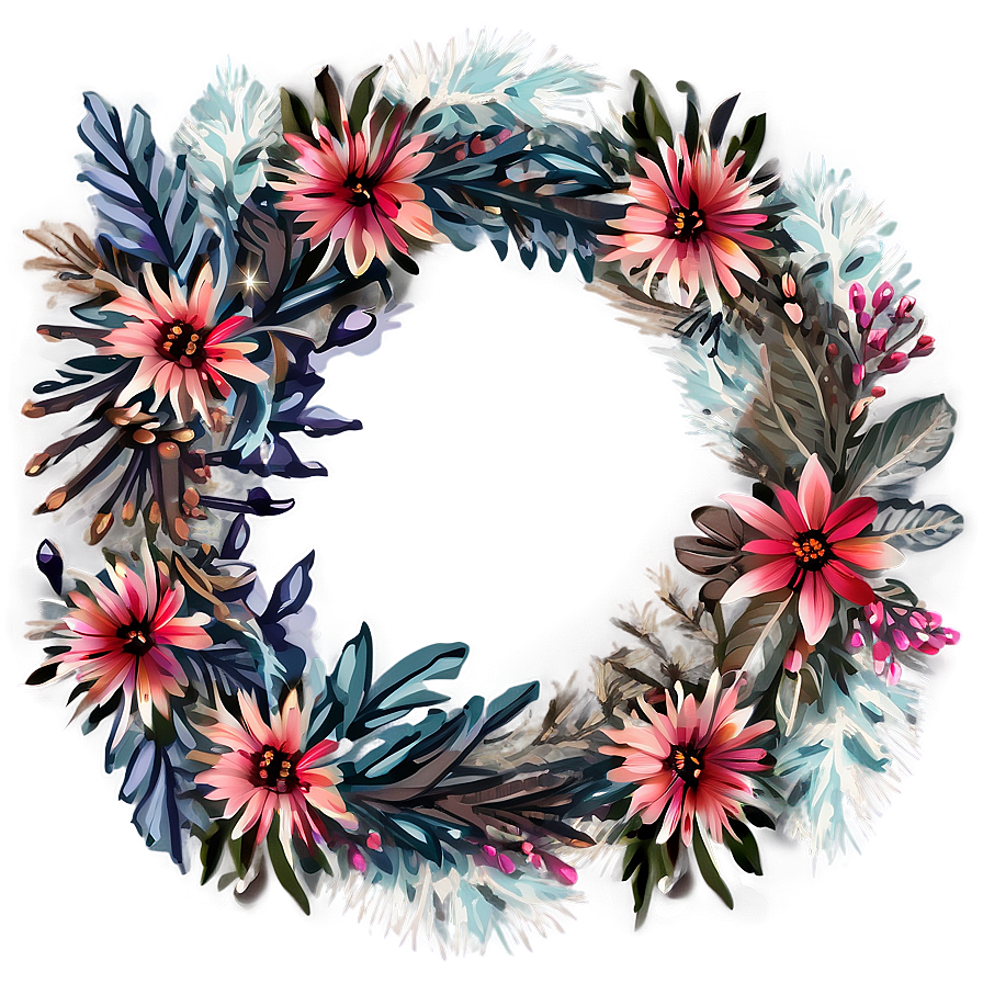 Winter Boho Flowers Png 3 PNG Image