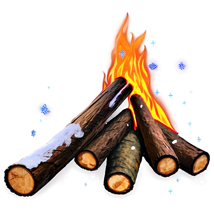 Winter Campfire Scene Png Oxo PNG Image