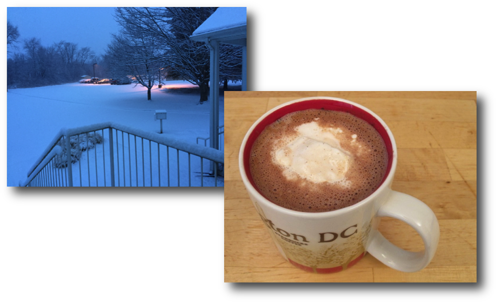 Winter Cappuccino Moment PNG Image