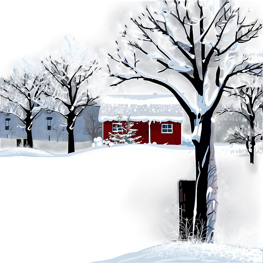 Winter Christmas Eve Snow Scene Png Myd5 PNG Image