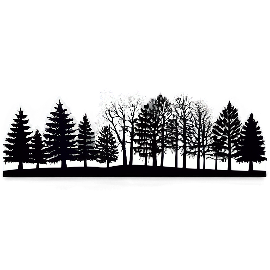 Winter Forest Silhouette Png 06262024 PNG Image