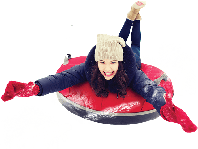 Winter Fun Sledding Excitement PNG Image