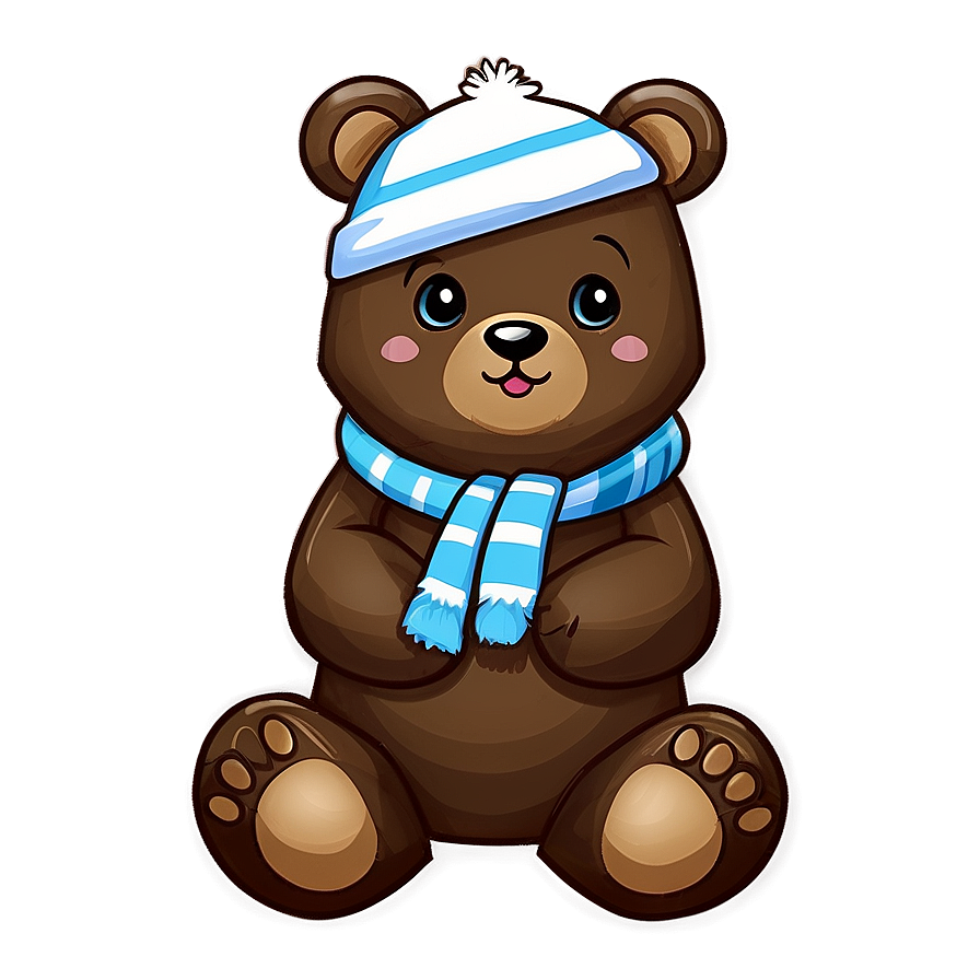 Winter Kawaii Bear Png Mdl18 PNG Image