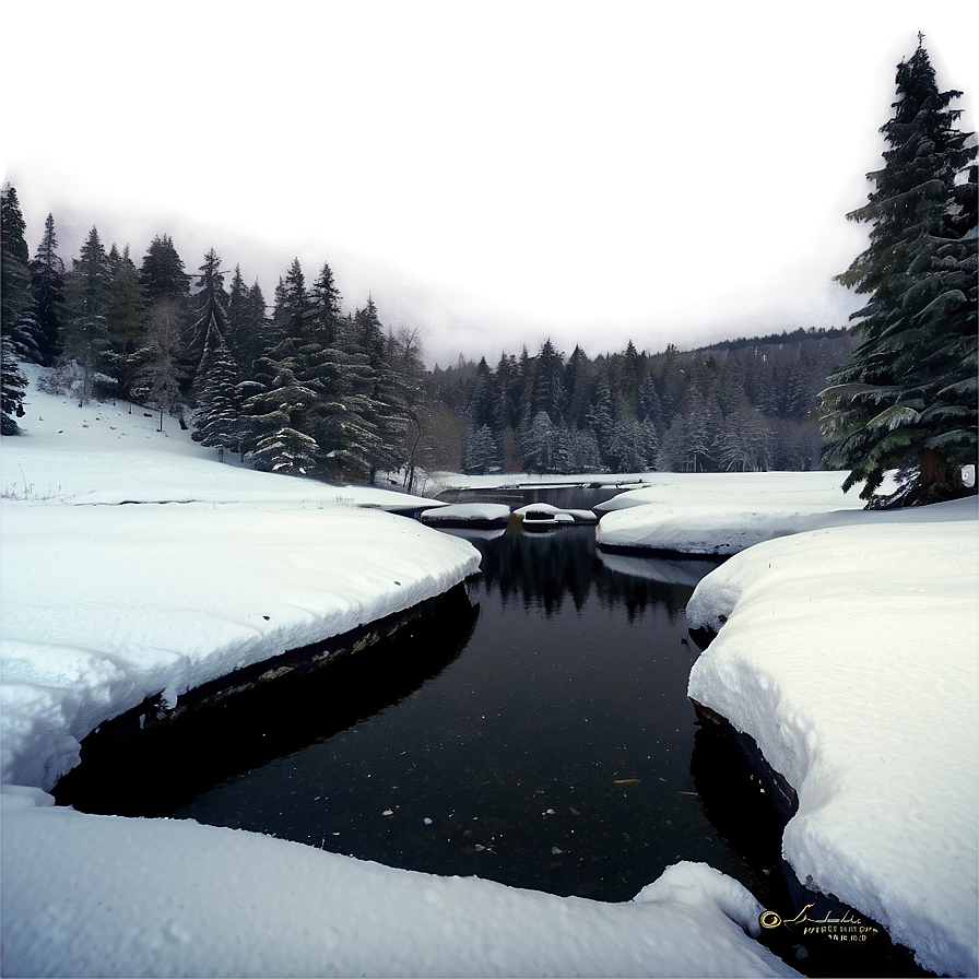 Winter Lake Escape Png Pft PNG Image