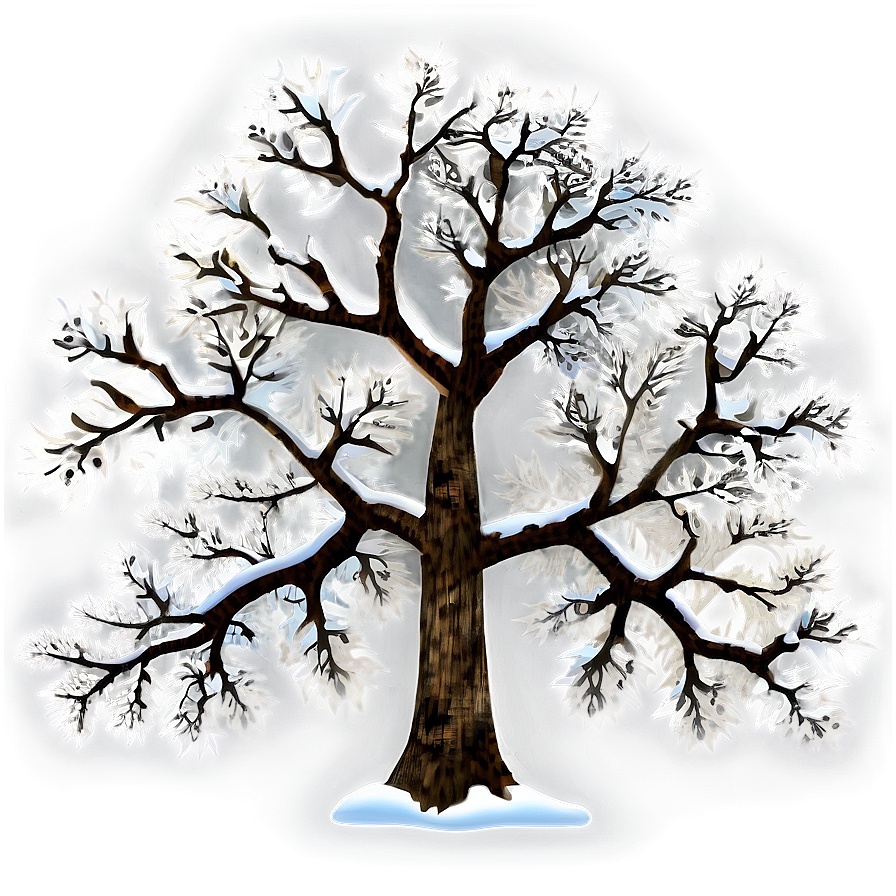 Winter Oak Scene Png Iod PNG Image