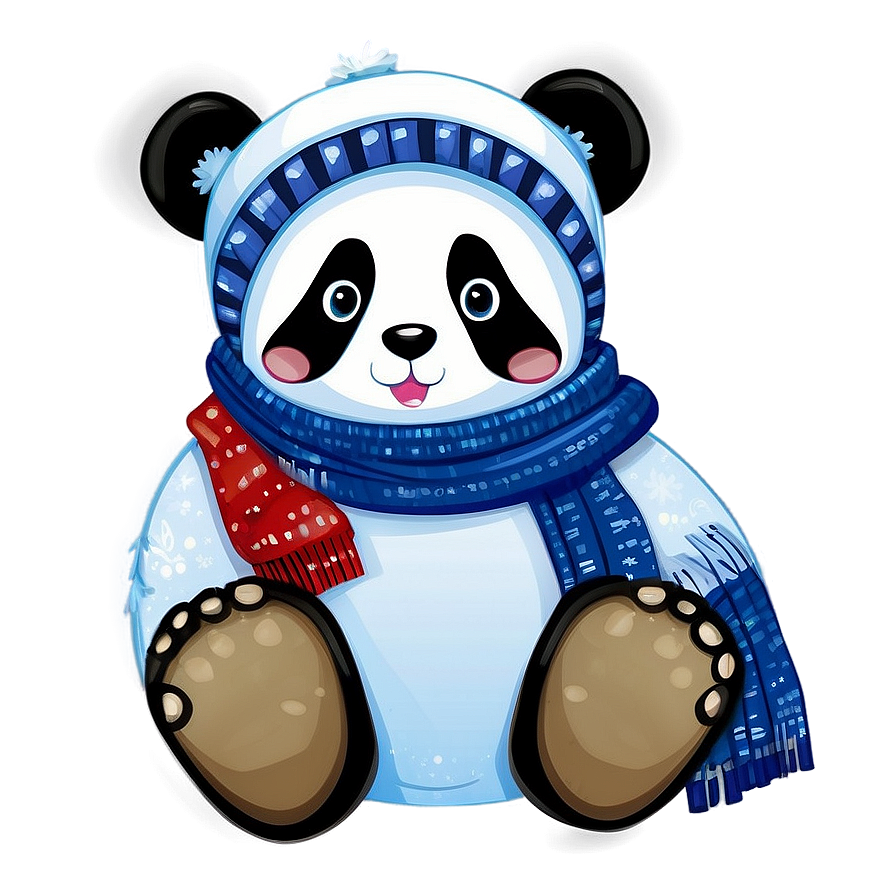 Winter Panda With Scarf Png 05062024 PNG Image