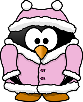 Winter Penguin Cartoon Illustration PNG Image