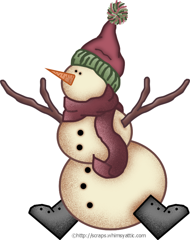 Winter Snowman Cartoon Clipart PNG Image