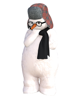 Winter Snowman Characterwith Hatand Scarf PNG Image