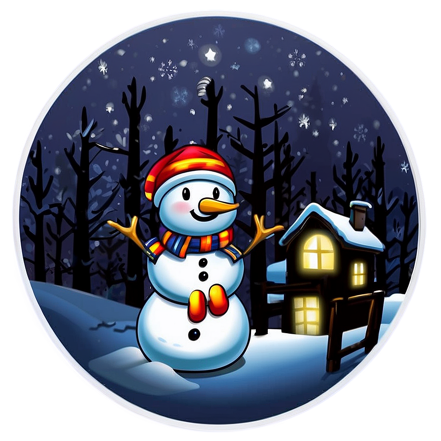 Winter Snowman Sticker Png 72 PNG Image