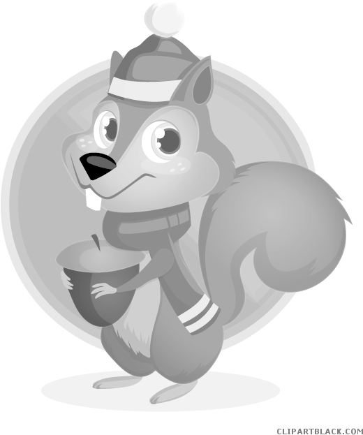 Winter Squirrel Cartoon Character PNG Image